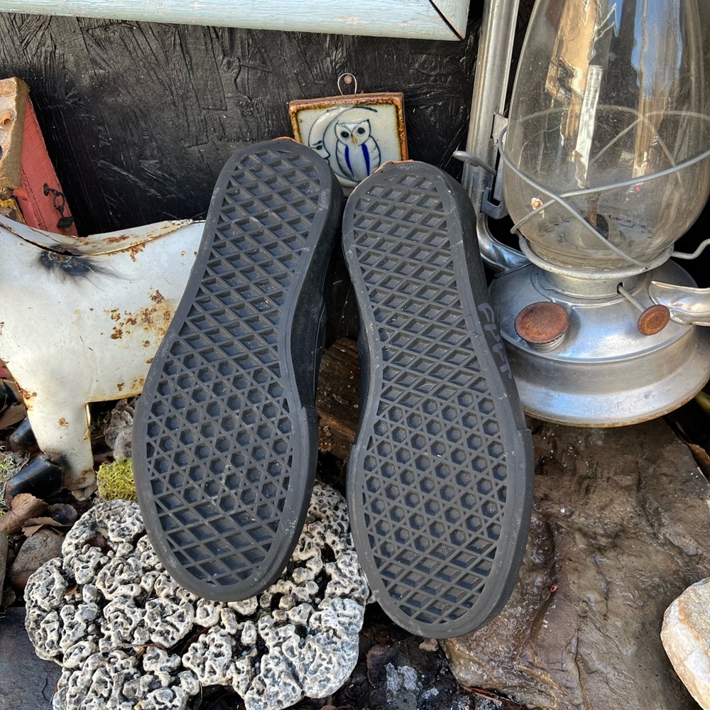 Vans Black and White Patterned Slip-On Sneakers - Picture 8 of 10
